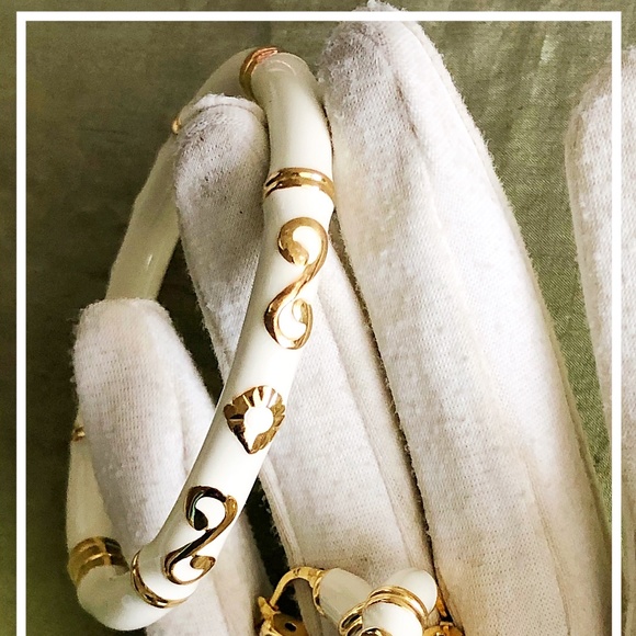 VTG Sterling Inlay Bracelet & Earring Set Ivory - Picture 2 of 7